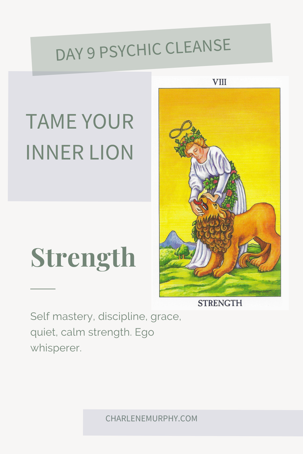 Day 9 Psychic Cleanse Tame Your Inner Lion with Strength Tarot